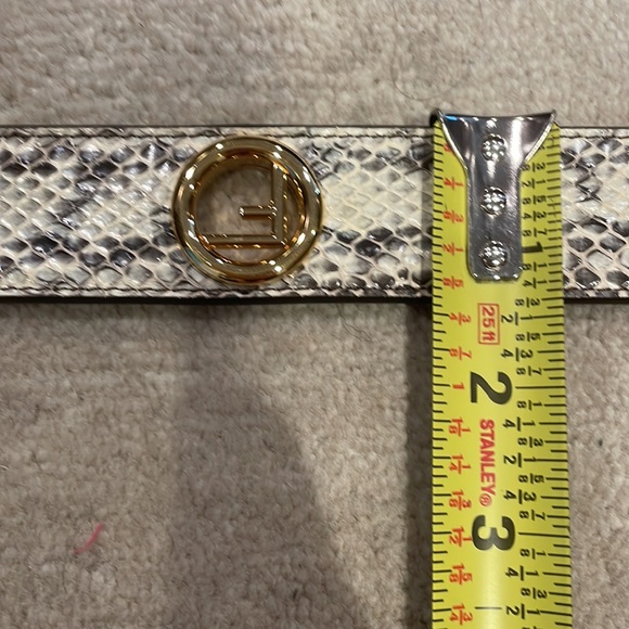 Fendi Women’s Python Print Logo Belt - Picture 9 of 10